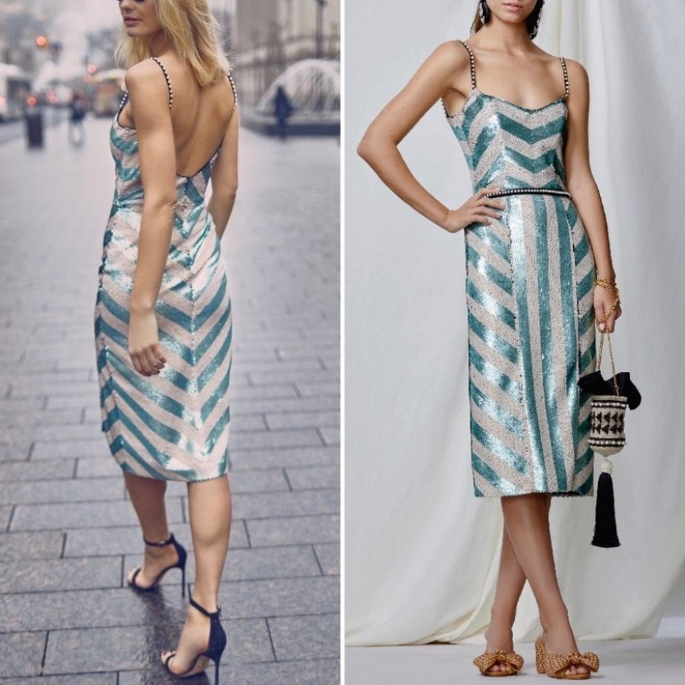 NWT Johanna Ortiz Salon de Paris Sequin Midi Dress